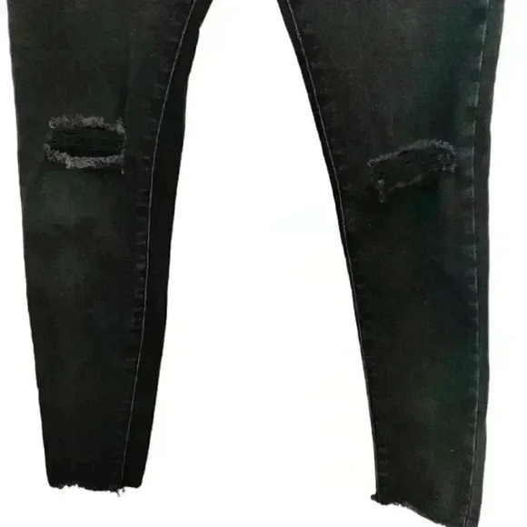 mother The Swooner Dagger Ankle Fray Black Jeans in Baa Baa Black Sheep Size 26 - Picture 3 of 12